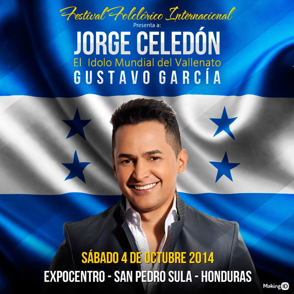 Jorge Celedon, artista estelar en el Festival Folclorico Internacional en Honduras