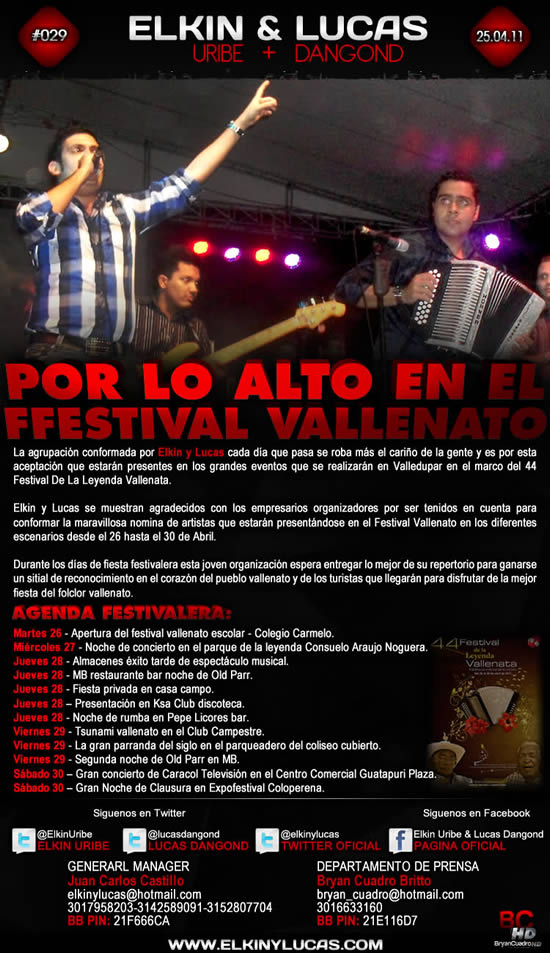 Elkin Uribe y Lucas Dangond por lo alto en el festival vallenato