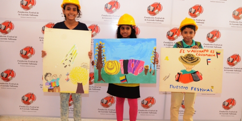 Inspiración Vallenata en homenaje a Los Hermanos Zuleta obra ganadora en el concurso de pintura infantil