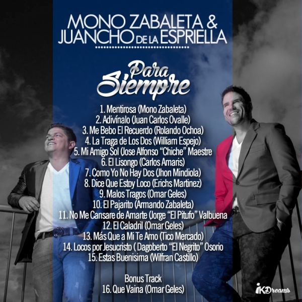 Listado de canciones oficial de - Para siempre