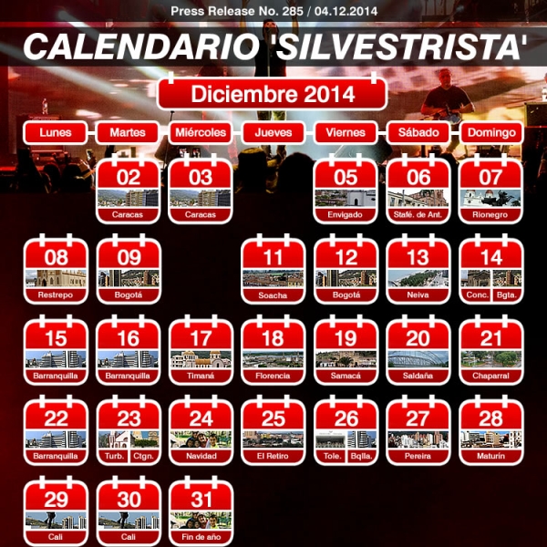 Calendario SILVESTRISTA Diciembre 2014