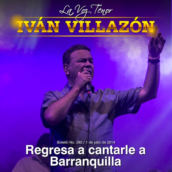 IVÁN VILLAZON regresa a cantarle a Barranquilla