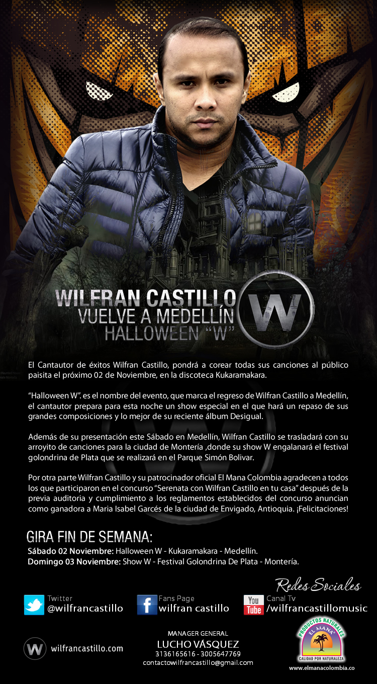 Wilfran Castillo vuelve a Medellín halloween - W